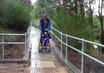 Accessible ramp to mustering area